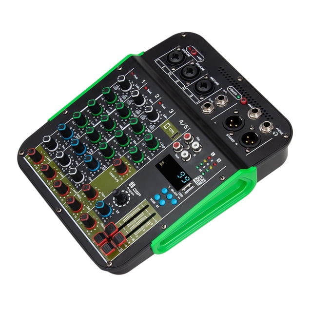 Mezclador de 5 canales, consola mezcladora de sonido, mezclador Digital para PC, entrada de grabación, ajuste de fuente de Audio USB, mezclador de perfke Mezclador de audio