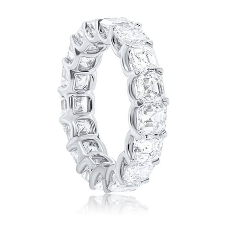 Diana M Platinum Asscher-Cut Diamond Vvsvs Def Eternity Wedding Band With 6.85Ct Of Diamonds Total Weight
