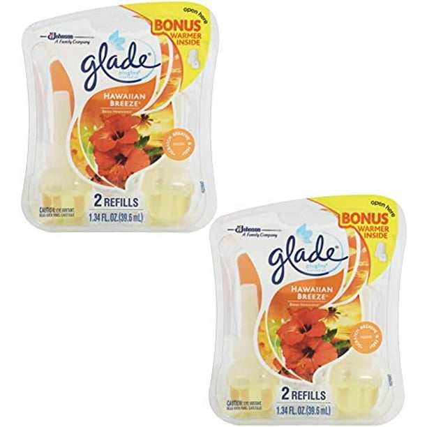 Glade PlugIns Scented Oil Air Freshener Starter Kit, Hawaiian Breeze, 2