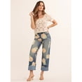 thumbnail image 2 of Jessica Simpson Women's Zinnia Wide Leg Boyfriend Jeans, Sizes 2-16, 2 of 9