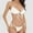 White, variant on MGDXOX Women's Ribbed Two Piece Bikini Swimsuit Tie Front Triangle Top Adjustable String Bottom Cheeky Cut Out Cute Swimwear Red L