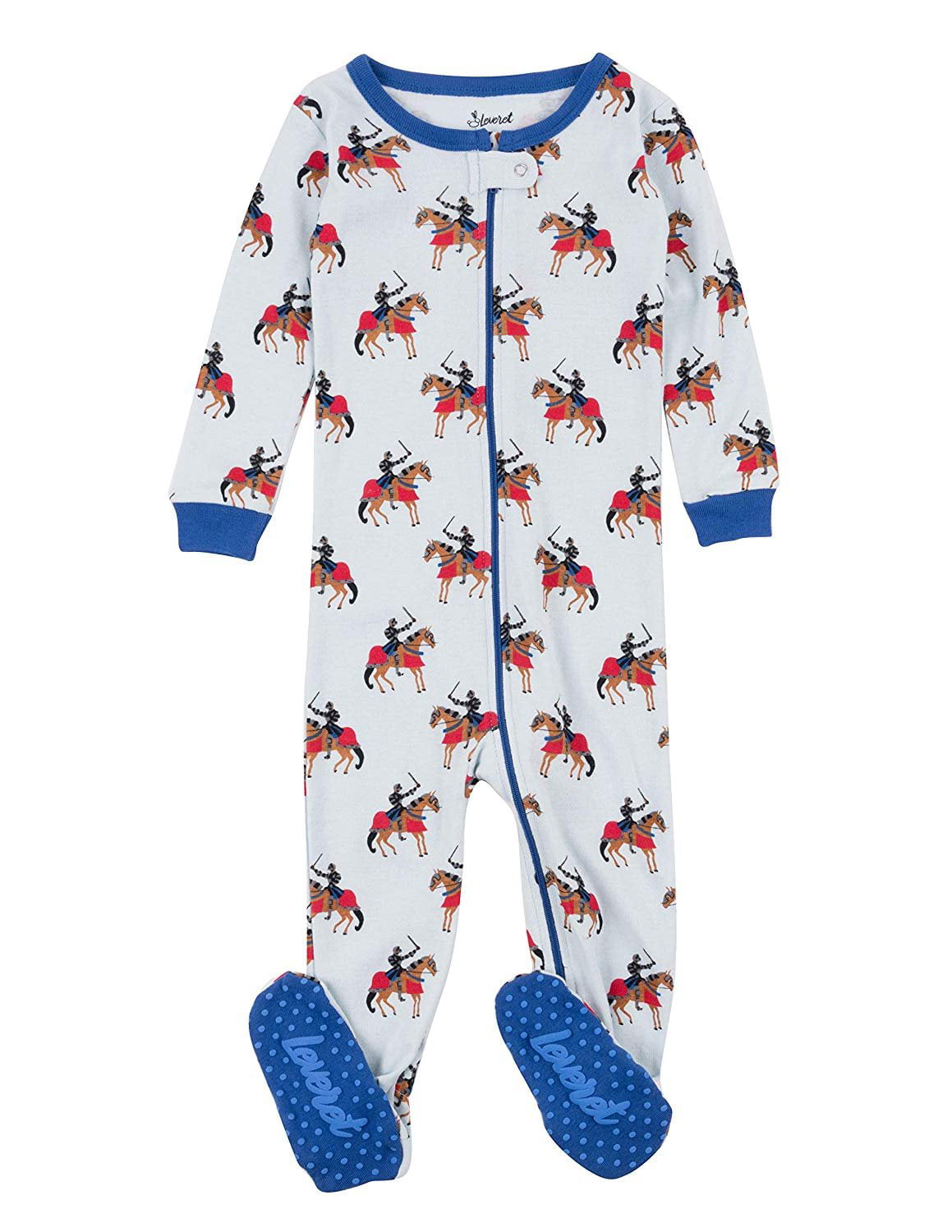 Size 6-12 Months-5 Toddler Leveret Kids Pajamas Baby Boys Girls Footed Pajamas Sleeper 100% Cotton 