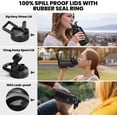 thumbnail image 3 of Insulated Water Bottle 64 oz, Triple Wall Vacuum Stainless Steel (Cold for 48 Hrs), Leak Proof & Non-BPA, Half Gallon Water Flask Jug with Paracord Handle & Straw Spout Lids, Magic Black, 3 of 7