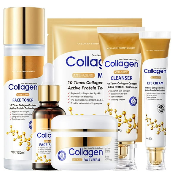 Set de cuidado de la piel Rosarden Collagen antienvejecimiento, 6 piezas, para mujer