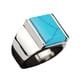 thumbnail image 1 of Anillo de acero de titanio, joyería de acero inoxidable Artificial Rectangular, piedra de dedo de acero, ónices, regalos de personalidad de Ropa, zapatos y accesorios Miscelánea Acero Turquesa Qarigey AP015066-04, 1 of 6