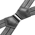 thumbnail image 3 of Buyless Fashion 2 Pack Suspenders for Men - 48" Elastic Adjustable Straps 1 1/4" - X Shape - 5134-2-Heather-Gray, 3 of 7