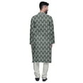 thumbnail image 3 of Atasi Designer Kurta Set For Boys Printed Long Kurta Pajama Summer Clothing, 3 of 4