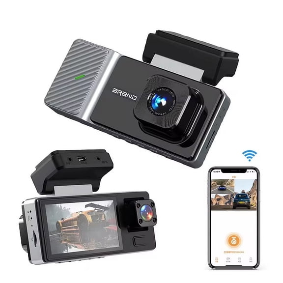 Wadan 1080P 3-Channel Dash Cam Front, Inside & Rear with Wi-Fi, Night Vision, Parking Mode, G-Sensor, Loop Recording, 64GB SD Included