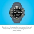 thumbnail image 4 of Garmin Instinct Crossover, Rugged Hybrid Smartwatch, Analog Hands and Digital Display, Blue Granite, 4 of 5