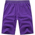 thumbnail image 5 of QPNGRP Men's Workout Stretch Shorts Casual Drawstring Elastic Zipper Pockets Purple 32, 5 of 8