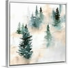 My Texas House - Foggy Evergreens Framed Canvas Wall Art - 16x16