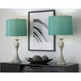 thumbnail image 2 of LumiSource Ashland 27" Metal Table Lamp (Set of 2) Brushed Nickel/Turquoise Textured Linen, 2 of 5