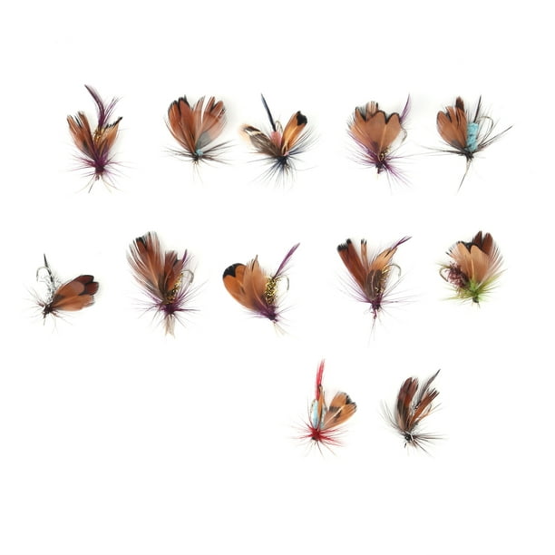 12 Pcs Fly Fishing Lure Simulation Moth Butterflies Insect Water Surface  Flying Bait Fishing Tool 