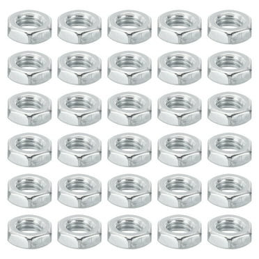 Unique Bargains M6x1 Steel Hex Nuts 50 Pcs Metric Thread Zinc Plated Finished Hardware Nuts Screw Bolt Fasteners 4mm Tall