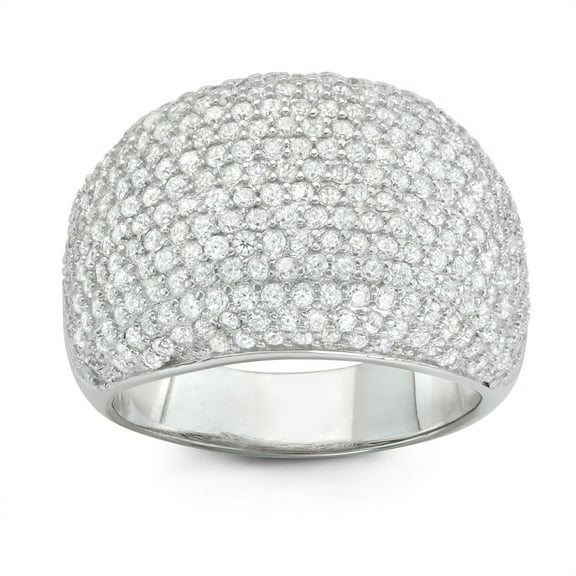 Sterling silver cz dome ring