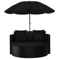 thumbnail image 2 of vidaXL Garden Bed with Parasol Poly Rattan Black, 2 of 5