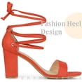 thumbnail image 4 of Sandalias de mujer con cordones y tacón grueso Perphy naranja 39, 4 of 6