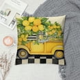 thumbnail image 2 of COMIO  Lemon Pillow Covers Summer Farmhouse Throw Pillow Case Watercolor Cushion Case Buffalo Plaids Truck Hello Sunshine Decorative Pillow Case Lemon Cover for Home Sofa Couch, 2 of 5