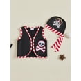 thumbnail image 5 of RUINIXCW Toddler Baby Boy Girl Halloween Pirate Costume Kids Pirate Captain Costume Infant Halloween Cosplay Outfit Vest Hat Set Role Play Clothes, 5 of 7