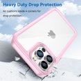 thumbnail image 3 of Jiahe Cover Clear for iPhone 13 Pro Max Case, Cute Women Girly Shockproof Military Grade Protective Hard Back Case with Soft TPU Edge, Slim Protection Bumper Cover for Girls Men, Pink, 3 of 8