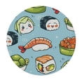 thumbnail image 4 of Orinice Sushi Turtle Kawaii Round Table Cover Stain Resistant Washable Indoor Outdoor Tablecloth Kitchen Dining Wedding Parties Picnic Camping 100% Polyester Fiber 38-42, 4 of 8