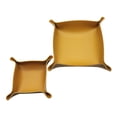 thumbnail image 4 of 2pcs Leather Tray, Small Catchall Tray, Desktop Storage Organizer, Phone, Jewelry, Wallet, Coin, Watch (Yellow), 4 of 5