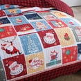 thumbnail image 3 of MarCielo  3 Pcs Festive Christmas Quilt Bedspread Set Holiday Bedding C104 King, 3 of 5
