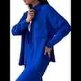 thumbnail image 2 of Conjuntos Casuales de Mujer para Estar en Casa, Camisas de Larga con Botones y Pantalones de Pierna , Chándal Azul XL, 2 of 8