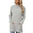 thumbnail image 3 of TEMOFON Fall Sweaters for Women Casual Comfy Thin Sweaters Long Sleeve Knit Tunic Tops Pullover Fashion Turtleneck Side Pocket Loose Shirts, 3 of 8