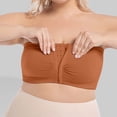 thumbnail image 2 of LINGLANG Plus Size Wireless Bra for Women Front Button Closure Bandeau Strapless Push Up Bralette Cleavage Control Anti-Sag Tube Top, 2 of 7