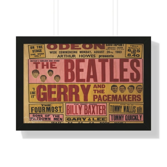 The Beatles and Gerry & The Peacemakers Framed Horizontal Poster