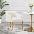 thumbnail image 2 of Manhattan Comfort Modern Edra Leatherette Dining Armchair in Cream, 2 of 3
