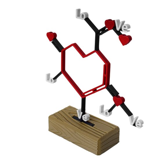 7829 Valentines Day Decors 3D Printed Valentine Molecular Love Sign Centerpieces