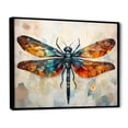 thumbnail image 2 of Designart "Geometric Flight Orange Dragonfly I" Animals Floater Framed Wall Art Living Room, 2 of 7