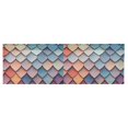 thumbnail image 6 of Yayeee Kitchen Valance Rod Pocket 54" x 18" Living Room Window Curtain, Blue Art Pattern, 6 of 6