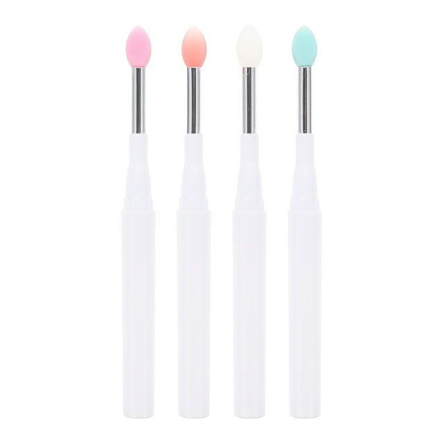 MasteelfCA 4Pcs Practical Eyeshadow Brushes Silicone Head Lip Brushes Beauty Brush Props