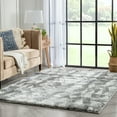 thumbnail image 4 of Well Woven Travini 5'3" x 7'3" Grey Modern Geometric Thick Shag Area Rug, 4 of 8