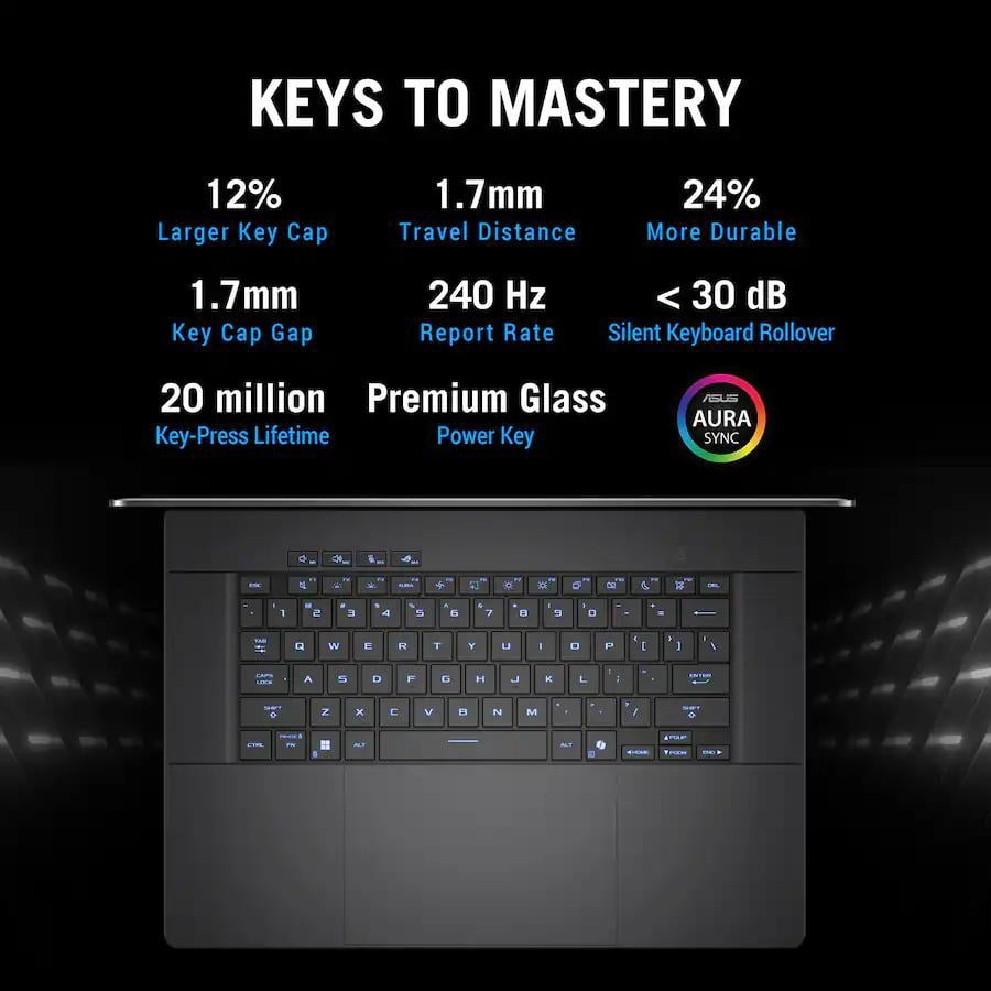 ASUS - ROG Zephyrus G16 16" 2.5K OLED 240Hz Gaming Laptop - Intel Core Ultra 9 285H - 16GB RAM - NVIDIA RTX 5070 - 1TB SSD - Eclipse Gray