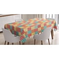 thumbnail image 1 of Ambesonne Kitchen Tablecloth Rectangular Table Cover, Flowers Dots Stripes, 60"x90", Coral Yellow Mint Green, 1 of 3