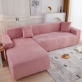 thumbnail image 1 of 2024 Plush Sectional Couch Cover   Stretch L Shape Sofa Covers For Sectional Sofa Set  L Shape Couch Protector Chaise Lounge Covers For Dogs Kids-Gray-1 Seater, 1 of 9