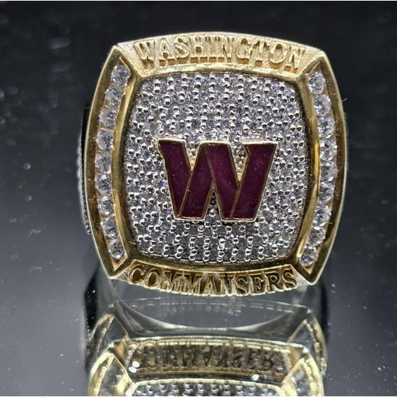 Jinaldiamond Created #WashingtonCommanders Championship Ring, Two Tone 1/2 TCW 925 Sterling Silver Ring