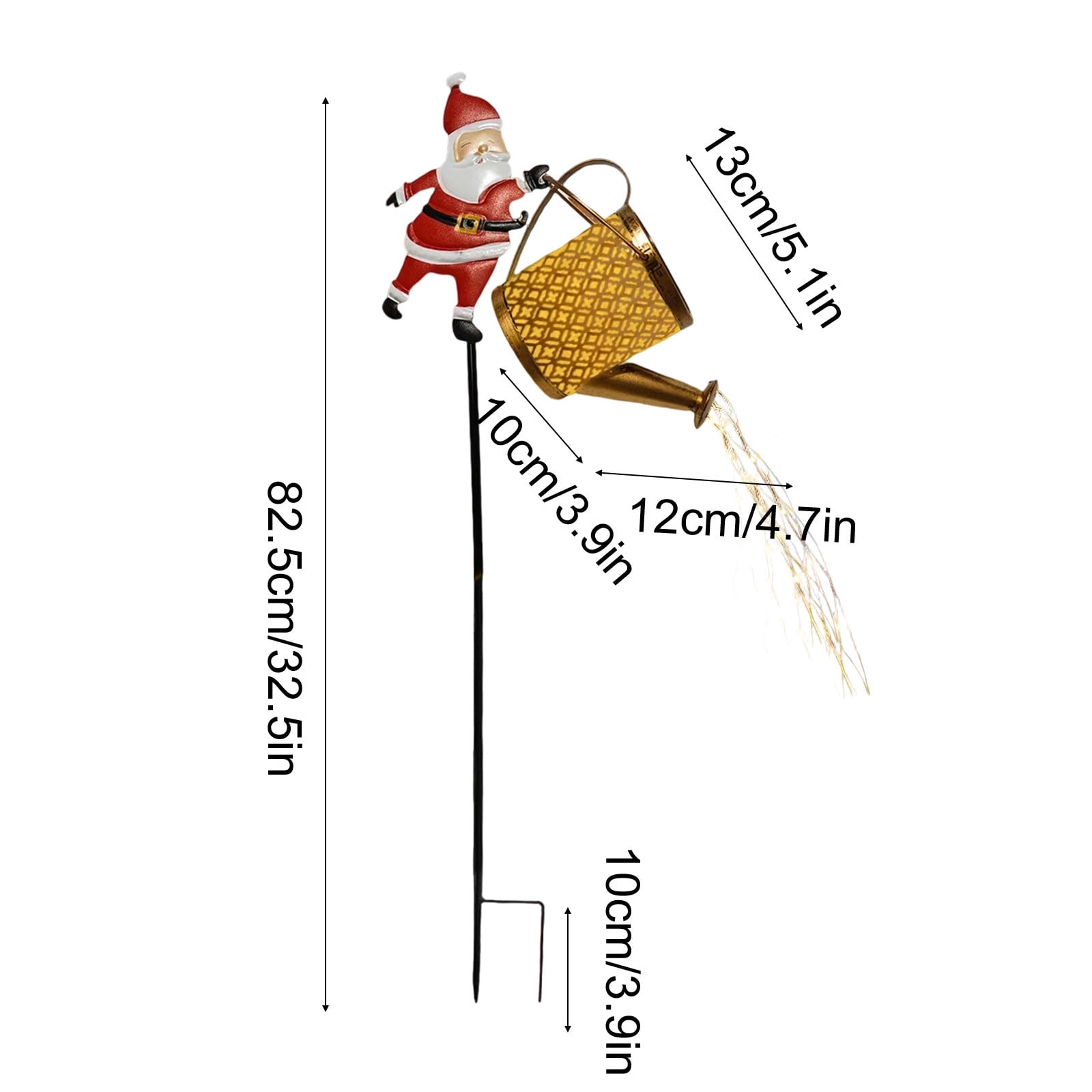 Vggrvlo Christmas Claus Solar Kettle Lights Waterproof Landscape LED Lights with Lantern Light Outdoor Decorations for Patio Best Christmas Gift