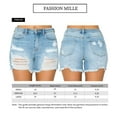 thumbnail image 4 of FashionMille Women Distressed Raw Hem ripped Mom Jean Denim Shorts, 4 of 4