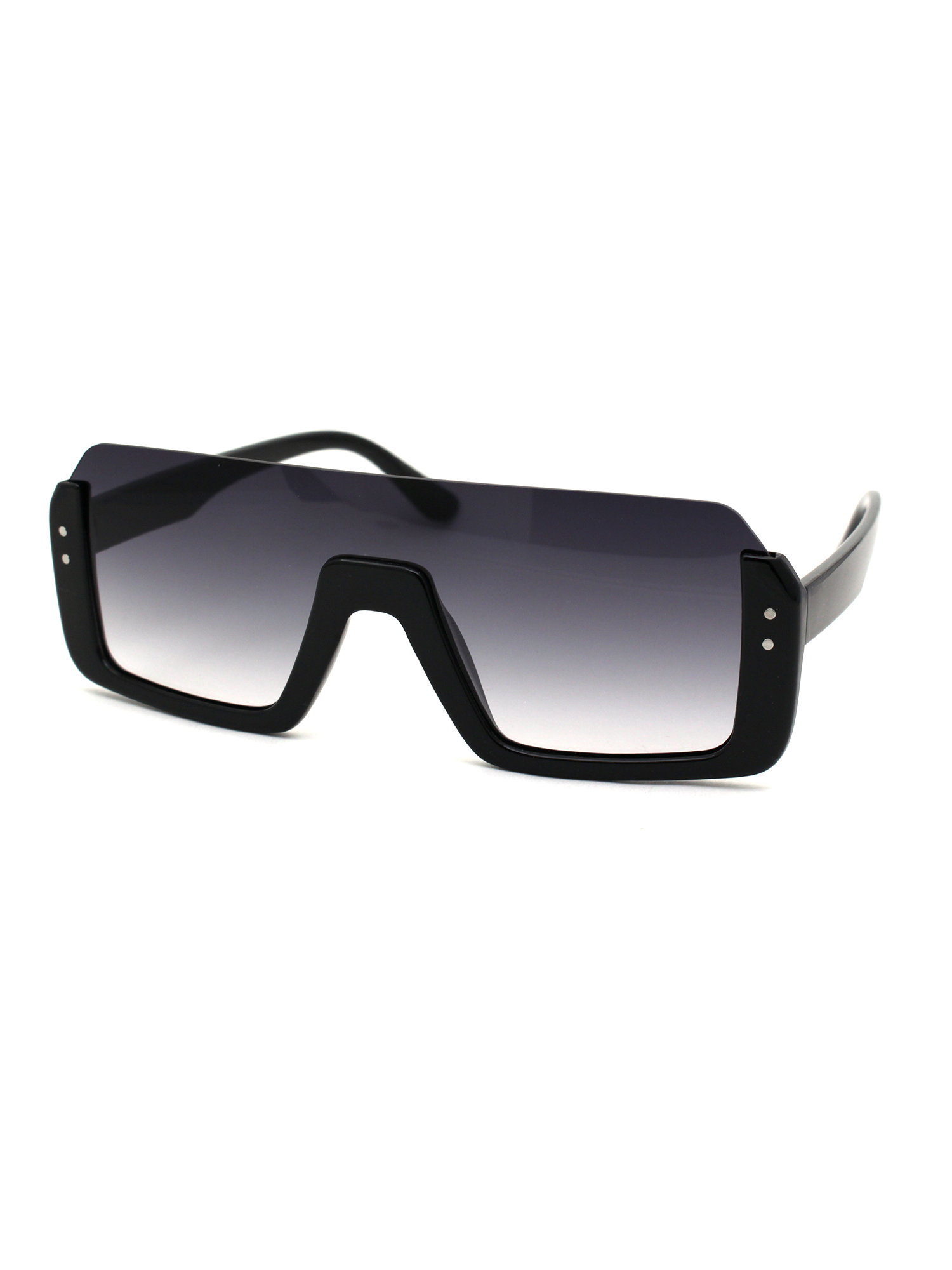 SA106 Mens Upside Down Half Rim Plastic Rectangular Shield Sunglasses