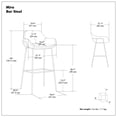 thumbnail image 3 of Simpli Home Mira Contemporary Modern Bar Stool in Distressed Tan Vegan Faux Leather, 3 of 7