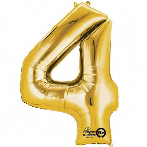 Mayflower Distributing 34" Gold Number 4 Shape Party Balloon