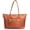 Orange-brown, variant on CoCoMangos Tote Bag for Women with Zipper Vegan Leather Handbag with Trolley Sleeve Travel Weekender Carryall Bag