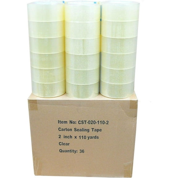 meshy-fency 36 Rolls Clear 2 Mil Carton Shipping Box Sealing Packing Tape 2" x 110 Yards