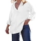 thumbnail image 2 of QUTETN Women's Cotton Linen Tunic Shirt - Long Sleeve Button- Blouse, Casual Collared Top in White, Lightweight & Breathable for Spring/Summer/Fall, 2 of 4
