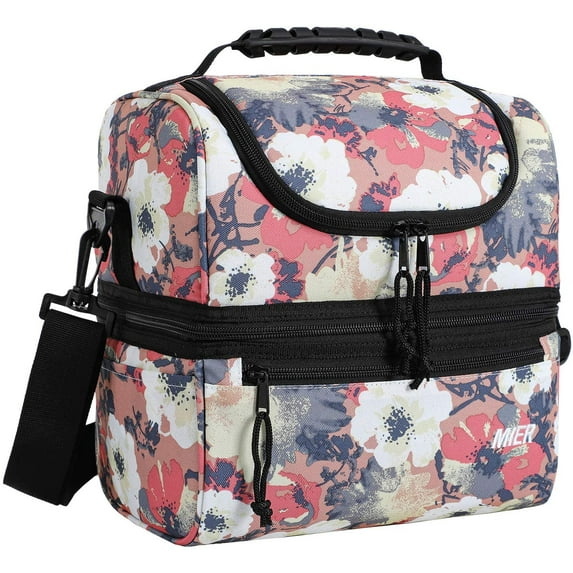 MIER Adult Lunch Box Insulated Lunch Bag Large Cooler Tote Bag for Men, Women, Double Deck Cooler